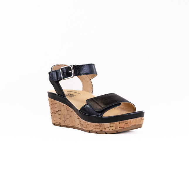 Samuel Hubbard Portola Two Trap Wedge Sandal (Women's) - Black Leather