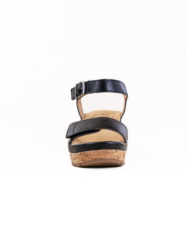 Samuel Hubbard Portola Two Trap Wedge Sandal (Women's) - Black Leather