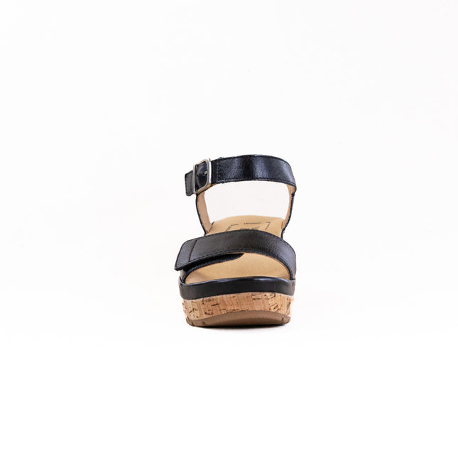 Samuel Hubbard Portola Two Trap Wedge Sandal (Women's) - Black Leather