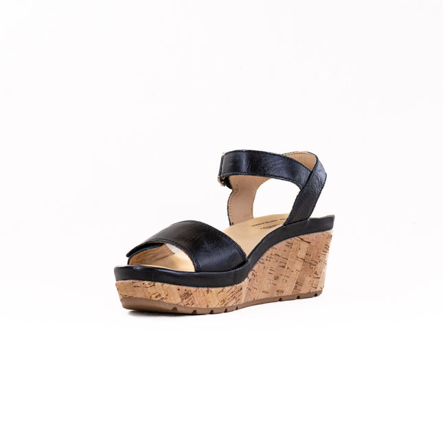 Samuel Hubbard Portola Two Trap Wedge Sandal (Women's) - Black Leather