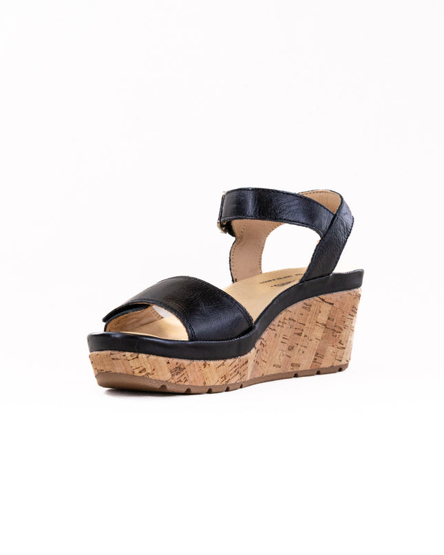 Samuel Hubbard Portola Two Trap Wedge Sandal (Women's) - Black Leather