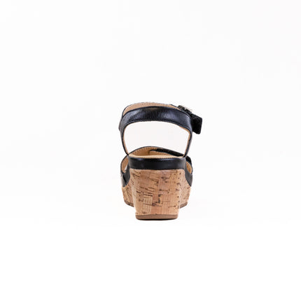 Samuel Hubbard Portola Two Trap Wedge Sandal (Women's) - Black Leather