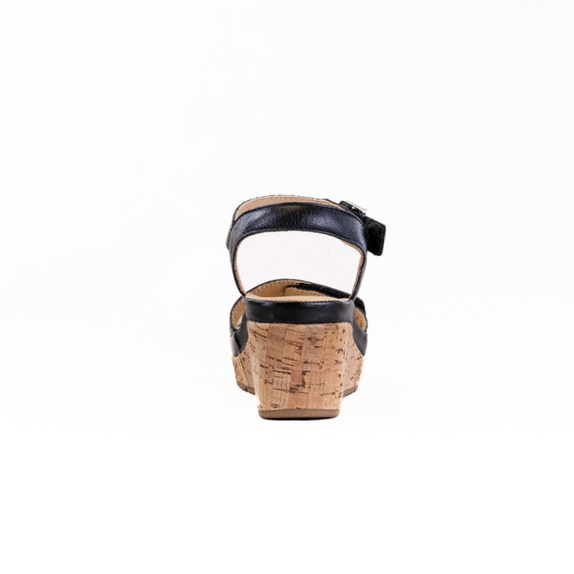 Samuel Hubbard Portola Two Trap Wedge Sandal (Women's) - Black Leather