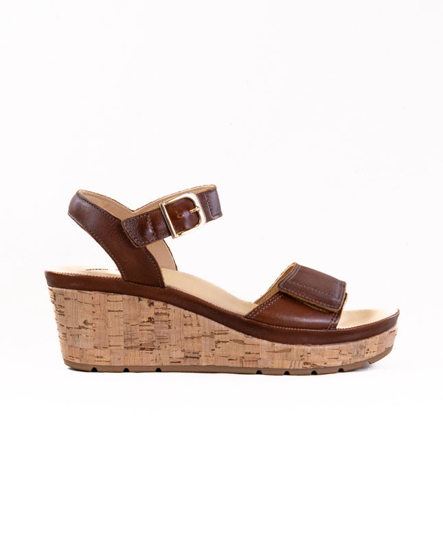 Samuel Hubbard Portola Two Trap Wedge Sandal (Women's) - Cognac Leather