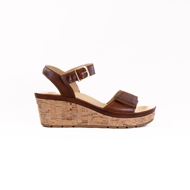 Samuel Hubbard Portola Two Trap Wedge Sandal (Women's) - Cognac Leather
