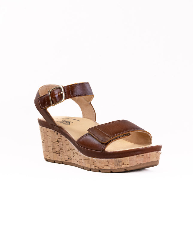 Samuel Hubbard Portola Two Trap Wedge Sandal (Women's) - Cognac Leather
