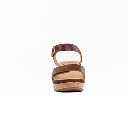 Samuel Hubbard Portola Two Trap Wedge Sandal (Women's) - Cognac Leather