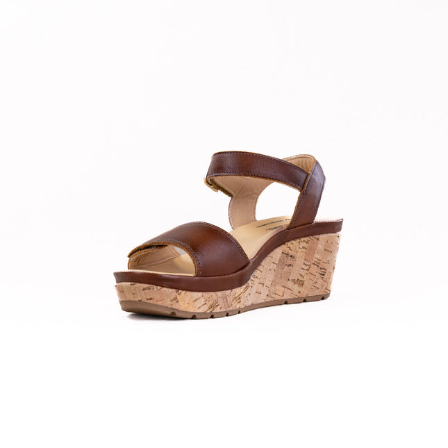 Samuel Hubbard Portola Two Trap Wedge Sandal (Women's) - Cognac Leather