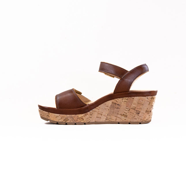 Samuel Hubbard Portola Two Trap Wedge Sandal (Women's) - Cognac Leather