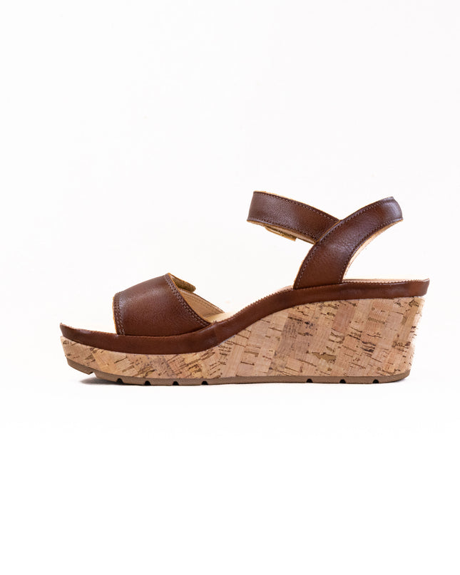 Samuel Hubbard Portola Two Trap Wedge Sandal (Women's) - Cognac Leather