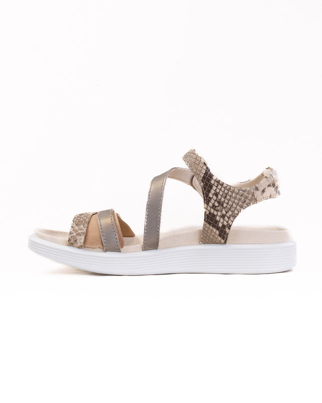 ECCO Soft Sandal (Women's) - Python/Pure Cashmere Metallic