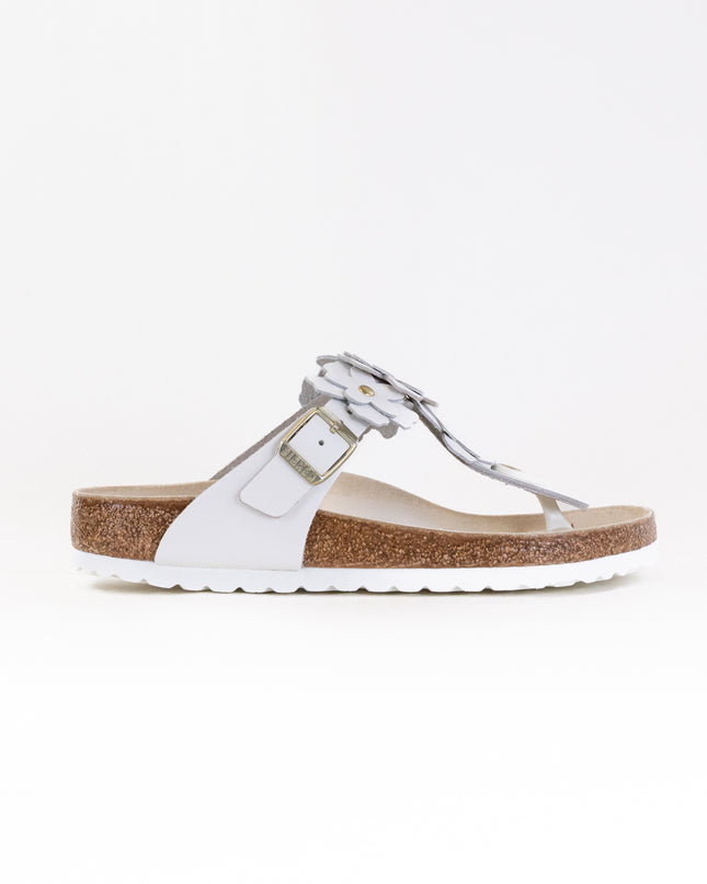Birkenstock Gizeh Flower (Women's) - White Leather