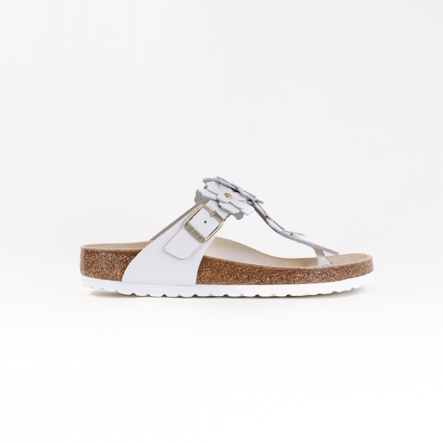 Birkenstock Gizeh Flower (Women's) - White Leather