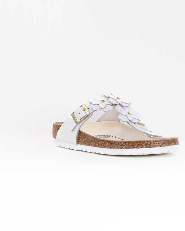 Birkenstock Gizeh Flower (Women's) - White Leather