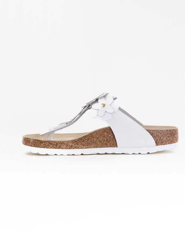 Birkenstock Gizeh Flower (Women's) - White Leather