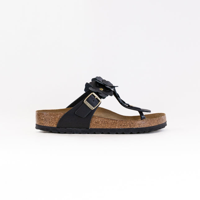 Birkenstock Gizeh Flower (Women's) - Black Leather