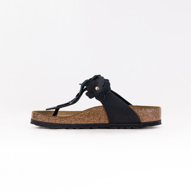 Birkenstock Gizeh Flower (Women's) - Black Leather