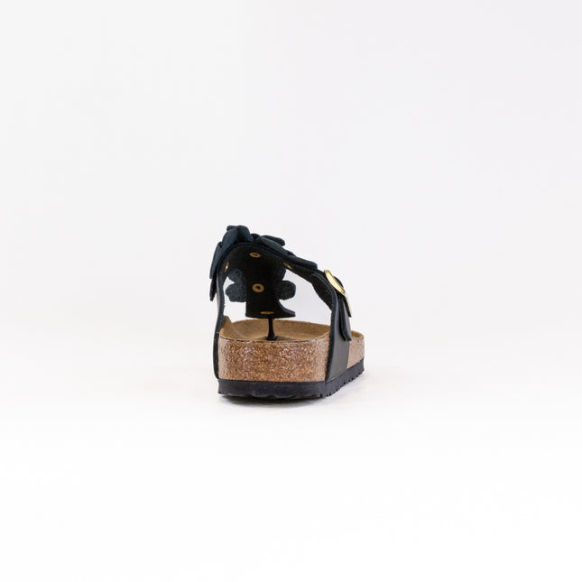 Birkenstock Gizeh Flower (Women's) - Black Leather