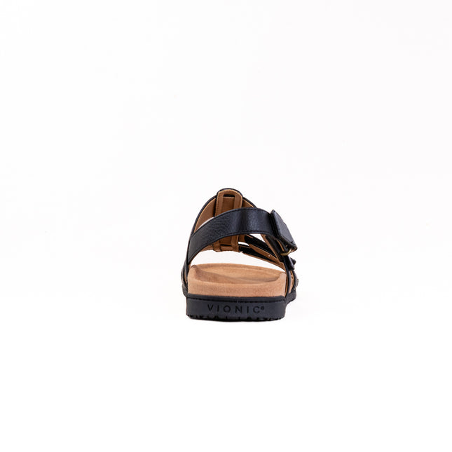 Vionic Eureka Strappy Sandal (Women's) - Black Leather