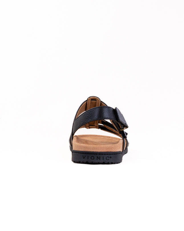 Vionic Eureka Strappy Sandal (Women's) - Black Leather