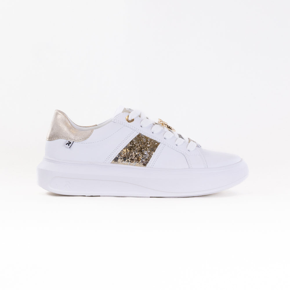 Rieker W1202 Adelia (Women's) - White/Gold Silver