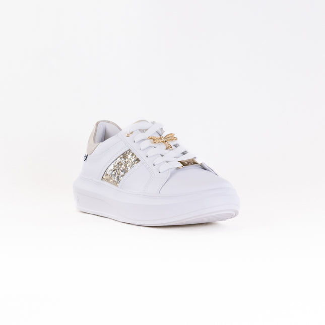 Rieker W1202 Adelia (Women's) - White/Gold Silver