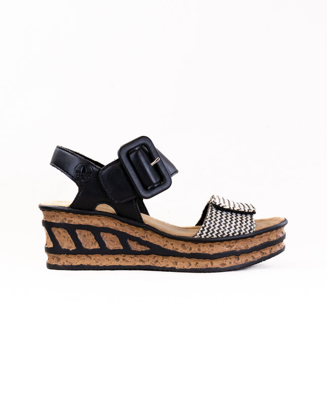 Rieker Rose 68172 (Women's) - Schwarz Kombi