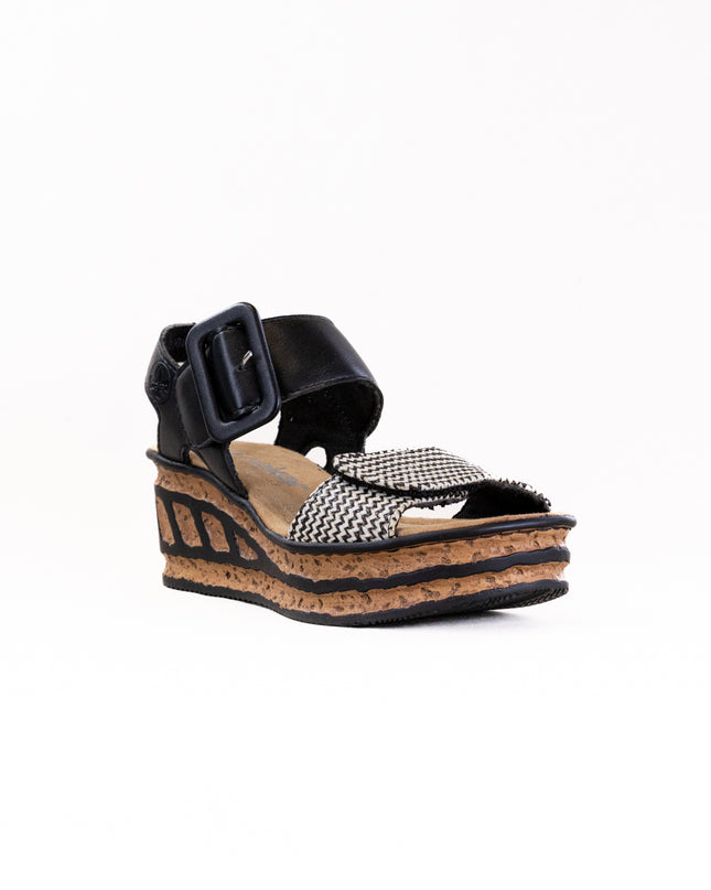 Rieker Rose 68172 (Women's) - Schwarz Kombi