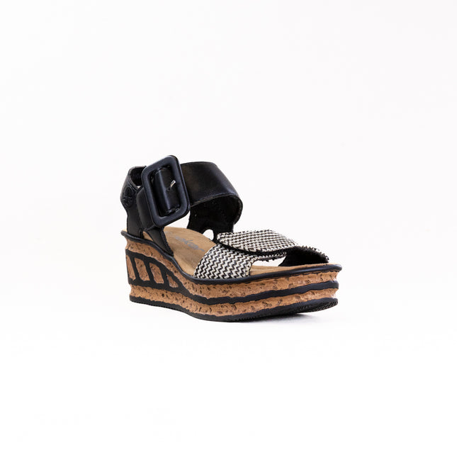 Rieker Rose 68172 (Women's) - Schwarz Kombi