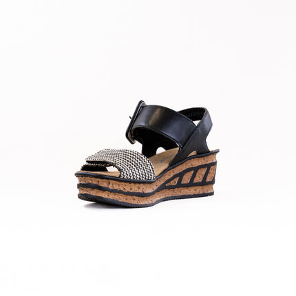 Rieker Rose 68172 (Women's) - Schwarz Kombi