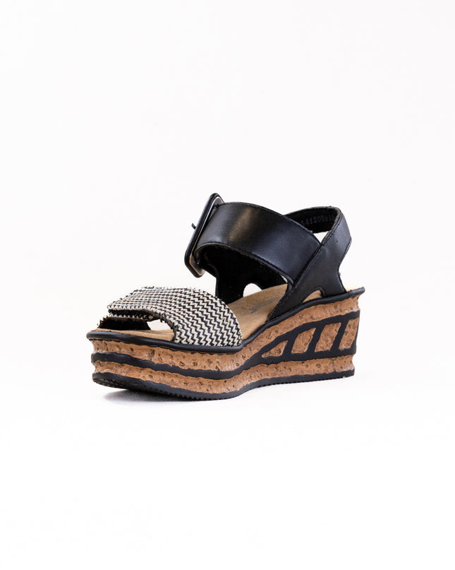 Rieker Rose 68172 (Women's) - Schwarz Kombi