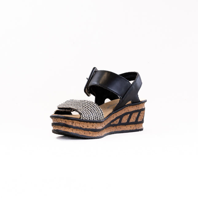 Rieker Rose 68172 (Women's) - Schwarz Kombi