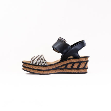Rieker Rose 68172 (Women's) - Schwarz Kombi