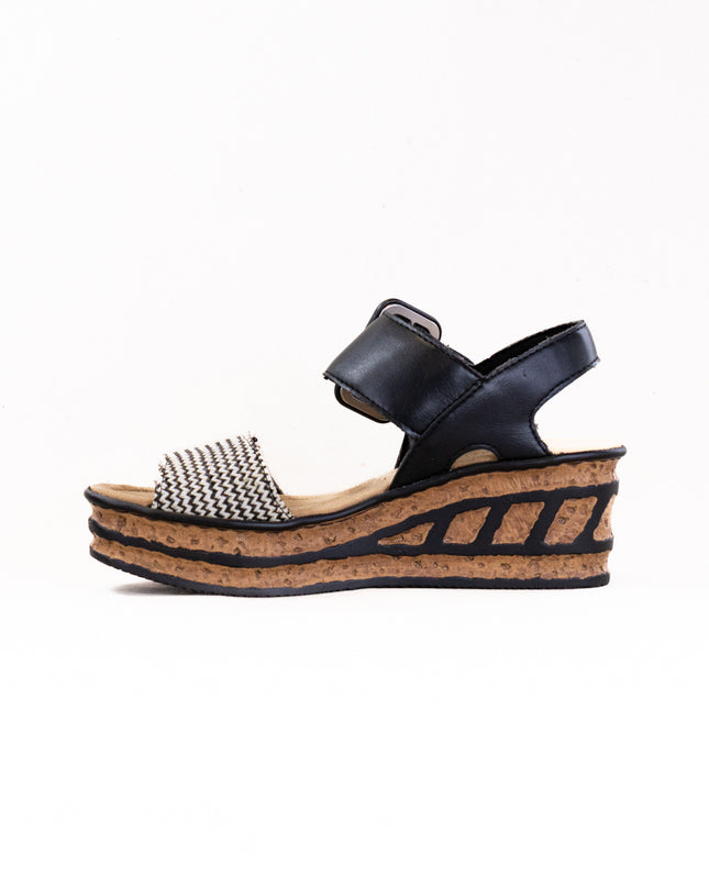 Rieker Rose 68172 (Women's) - Schwarz Kombi