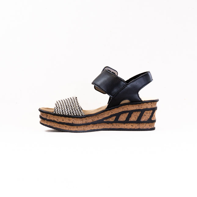 Rieker Rose 68172 (Women's) - Schwarz Kombi