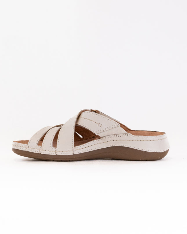 Clarks Cecily Slide (Women's) - Cream Leather