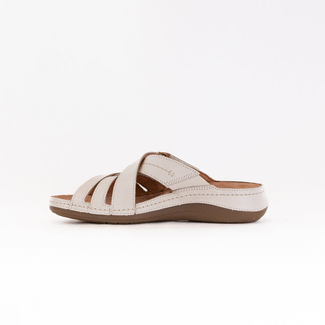 Clarks Cecily Slide (Women's) - Cream Leather