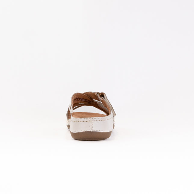 Clarks Cecily Slide (Women's) - Cream Leather