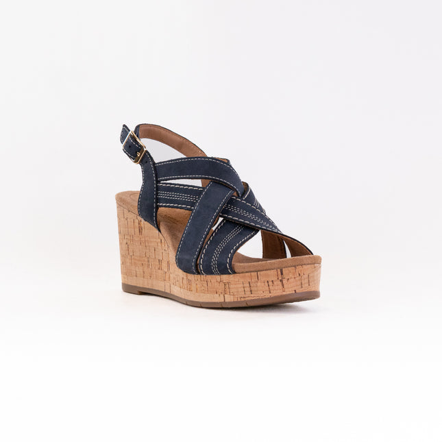 Clarks Sabina Sling (Women's) - Navy Nubuck