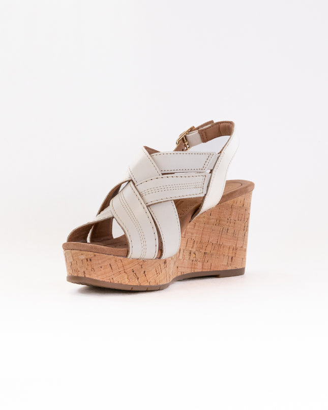 Clarks Sabina Sling (Women's) - Creme Leather