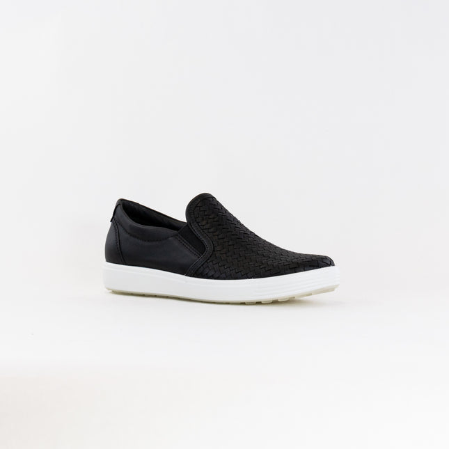 Ecco Soft 7 Woven Slip-on 2.0 (Women's) - Black