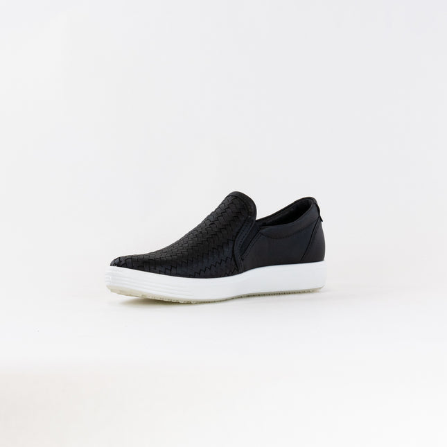 Ecco Soft 7 Woven Slip-on 2.0 (Women's) - Black