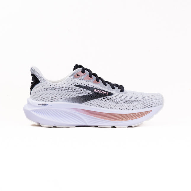 Brooks Ghost 17 (Women’s) - White/Black/Rose Gold
