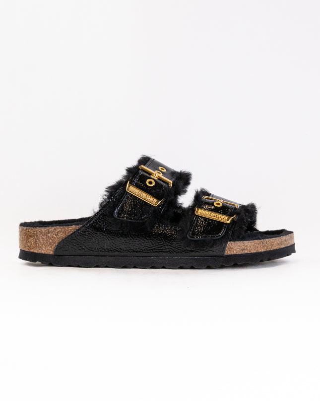 Birkenstock Arizona Shearling Eyelets (Women's) - Naplak Black