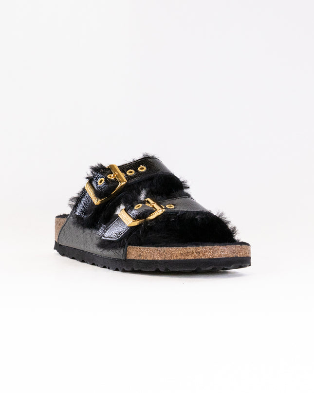 Birkenstock Arizona Shearling Eyelets (Women's) - Naplak Black