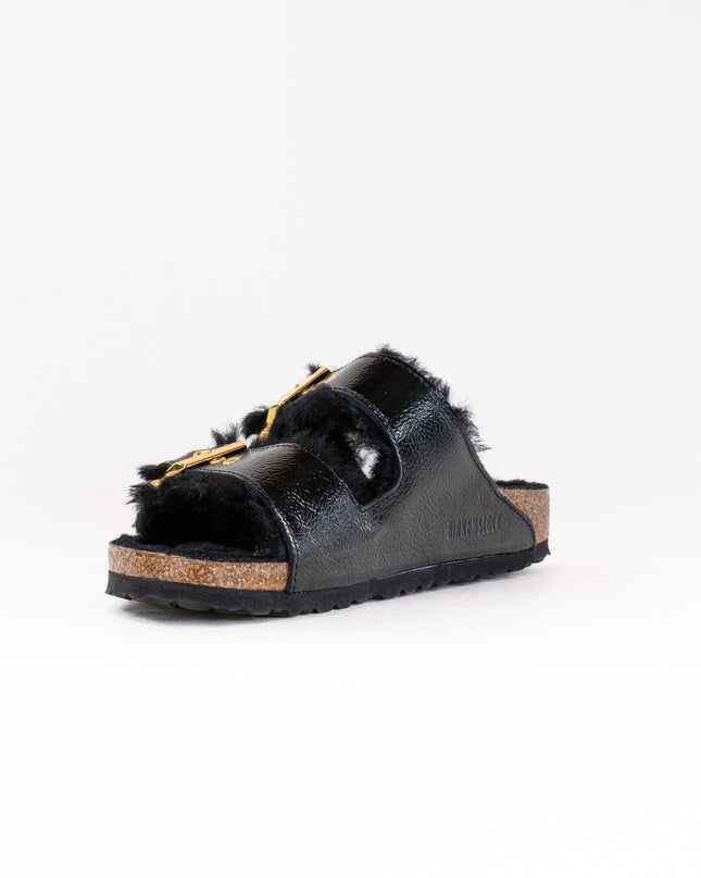 Birkenstock Arizona Shearling Eyelets (Women's) - Naplak Black