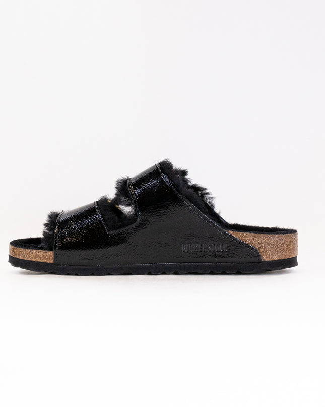 Birkenstock Arizona Shearling Eyelets (Women's) - Naplak Black