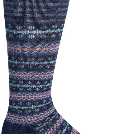 Women's Mini Fairisle | Moderate Graduated Compression Socks - Navy