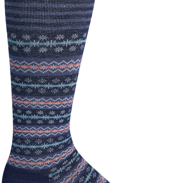Women's Mini Fairisle | Moderate Graduated Compression Socks - Navy
