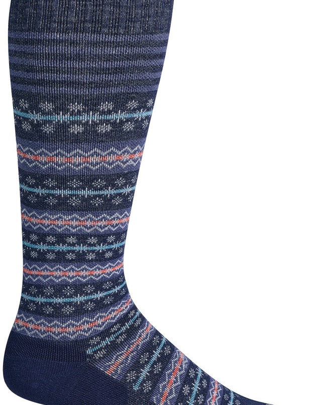 Women's Mini Fairisle | Moderate Graduated Compression Socks - Navy
